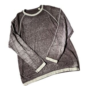 Vintage Style Acid Wash Pullover Sweater Mens XL Brown Raglan Cotton Wool Blend